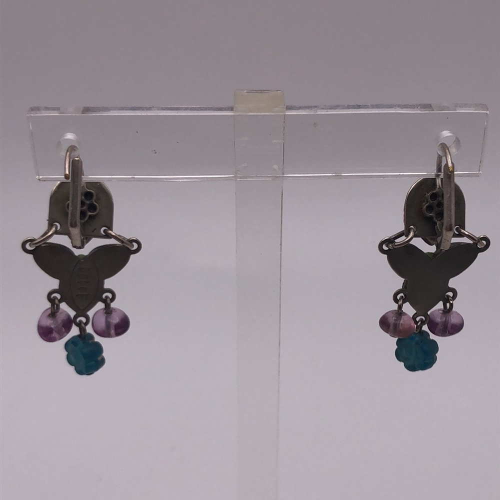 Modern Beaded Earrings Adaya Designs Colorful Swarovski Crystal Earrings - Picture 3 of 7